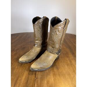 Abilene Leather Sage Boots Men's 14” Studded Concho Harness Boots 10 1/2 D USA